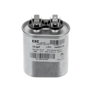 York S1-CAP44100F Single Flat Motor Run Capacitor 440V 50/60 Hz 10MFD