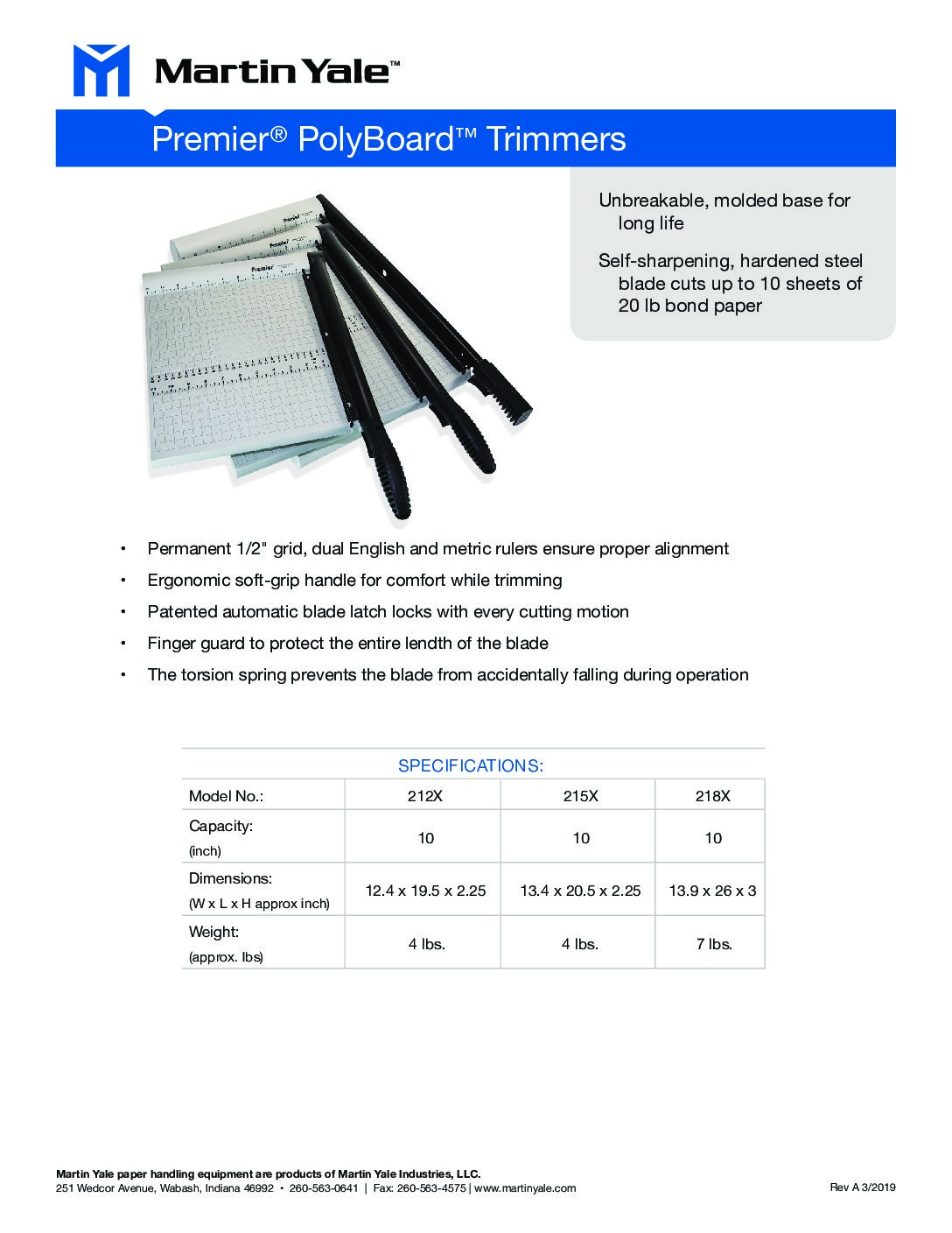 Martin Yale - PolyBoard Paper Trimmers P212X