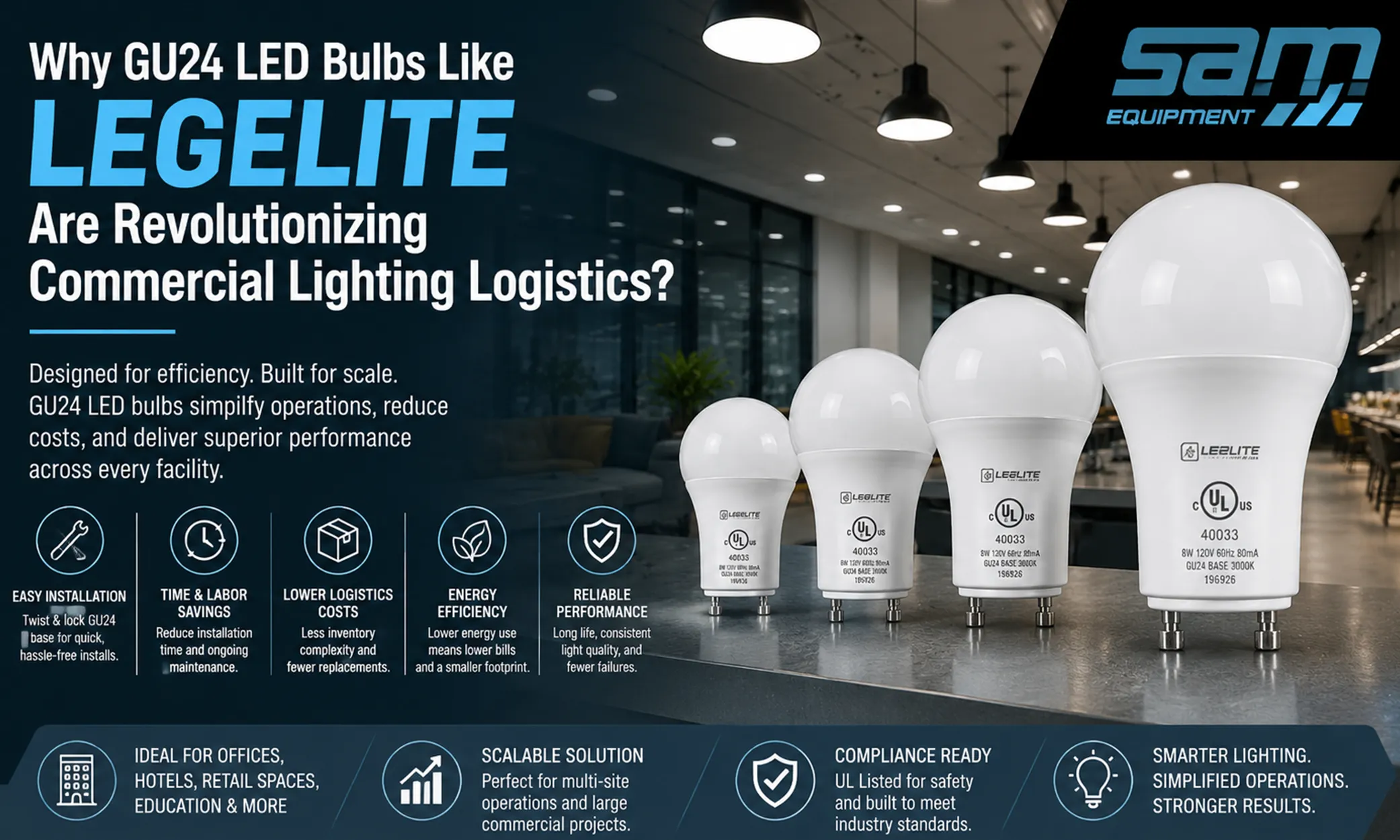 Why GU24 LED Bulbs Like LEGELITE Are Revolutionizing Commercial Lighting Logistics?