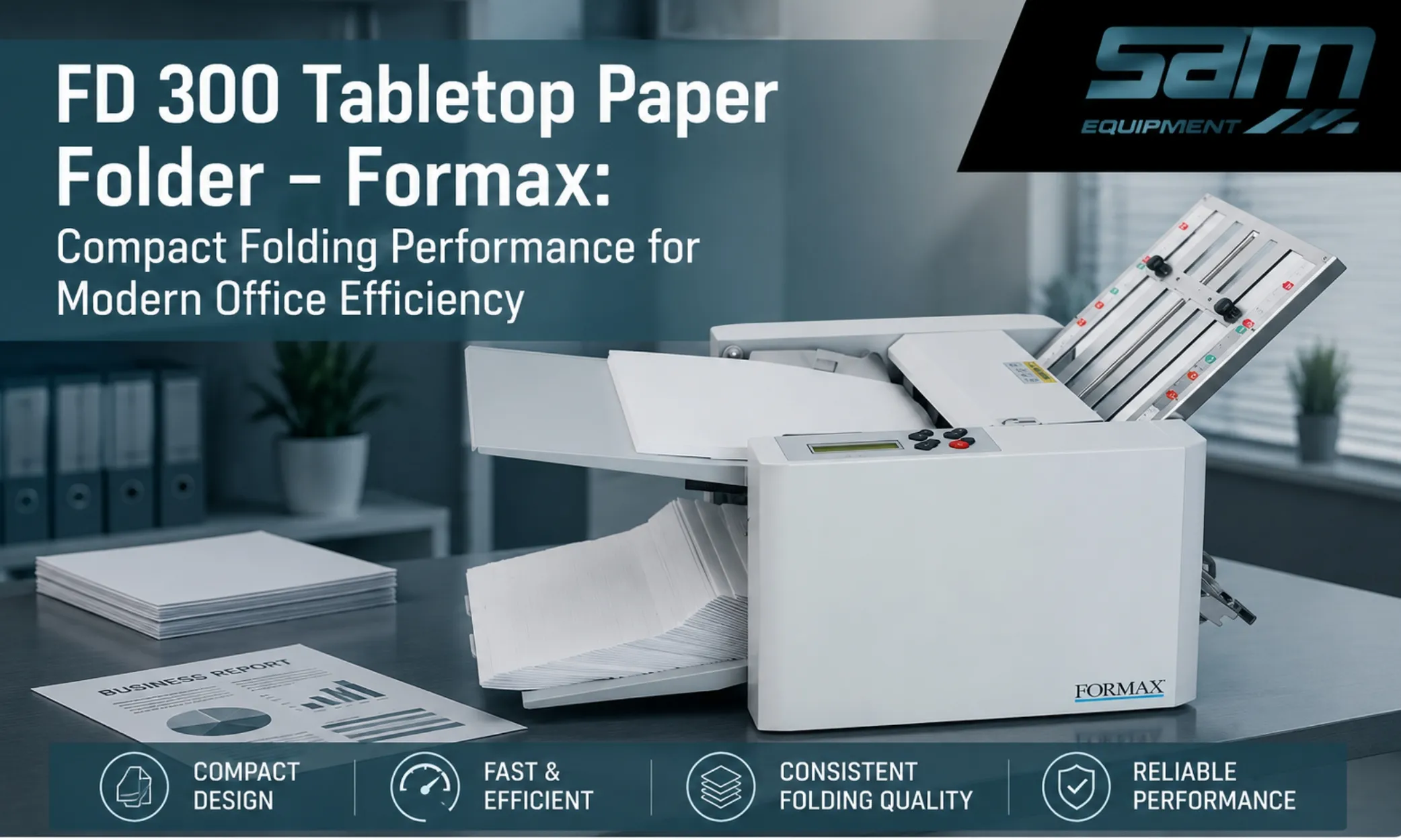 FD 300 Tabletop Paper Folder - Formax: Compact Folding Performance for Modern Office Efficiency